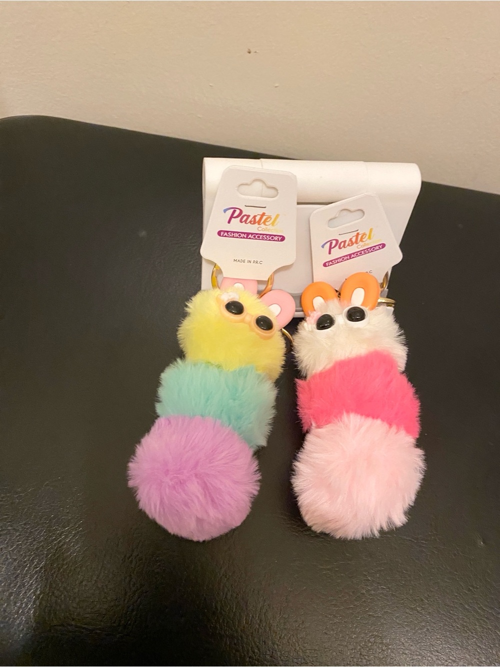 Pastels Plush Bunny Keychain - Yellow, Mint, Lavender & White, Pink, Coral.